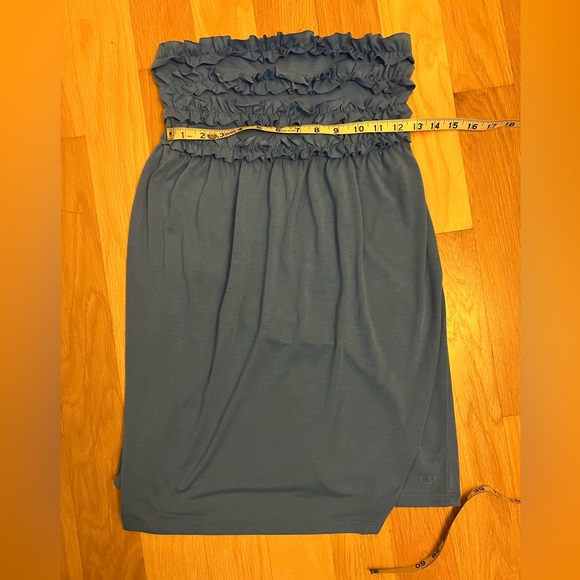 New Girls Medium Blue Ocean Pacific Strapless Swim Cover Up - Picture 5 of 11